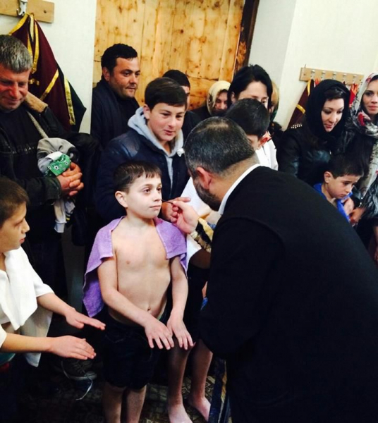 Christening of the children of the orphanage image