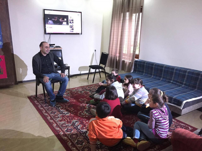 David Archvadze visits our children. image