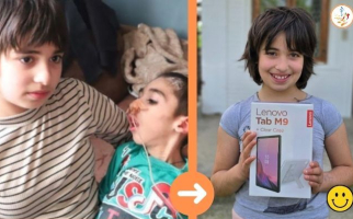 Iza, 9-year-old: What kind and generous people live in Georgia! I didn't even know that! My dad died 2 years ago. Someone must have told them!