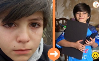 Alex, who collected scrap metal to buy food for his pregnant mother, now cries tears of happiness – the child's dream has come true thanks to you, kind people!